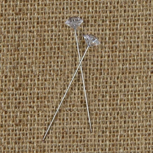 144 Clear 3/8" ACRYLIC DIAMOND SHAPE Head Corsage Pins Choose Size - Picture 1 of 14