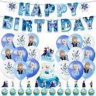 Frozen Elsa Happy Birthday Decoration Balloons Banner Cake Topper Party Supply