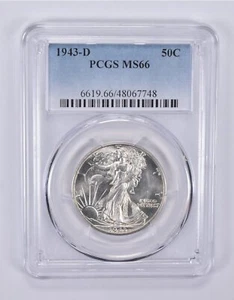 1943-D Walking Liberty Half Dollar MS66 PCGS *9222 - Picture 1 of 3