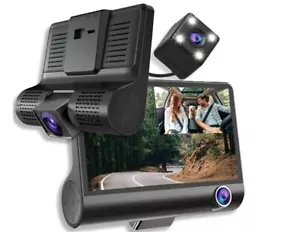4'' Autokamera Auto KFZ DVR 3Lens Recorder 1080P Dashcam G-sensor Nachtsicht - Bild 1 von 15