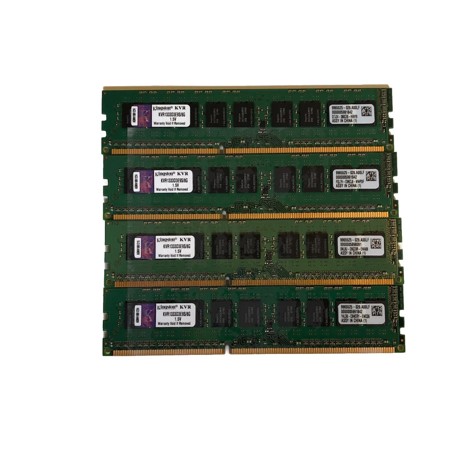 32 GB (4x8GB) DDR3 ECC UDIMM RAM | Kingston KVR1333D3E9S/8G | ECC Unbuffered - Bild 1 von 1
