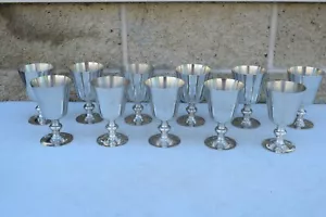Juego de 11 tazas de comunión de peltre, 'Woodbury Pewter'. 5 3/8" ht (CU831) chalice co - Imagen 1 de 12