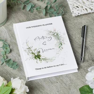 Personalised Wedding Planner Organiser Book Engagement Delicate Ferns WPL-15 - Image 1 of 4