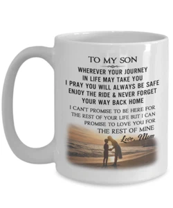 Love Son Gift From Mother - Inspiration Novelty Coffee Cup For Children Birthday - Picture 1 of 4