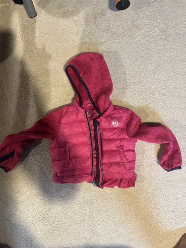 Felpa con cappuccio rimovibile rosa Michael Kors taglia 4T pile bambina taglia 4T