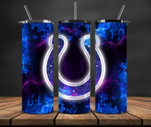 20 oz Indianapolis Colts Stainless Steel Tumbler & Metal Straw Mystic Whirl - Picture 1 of 3