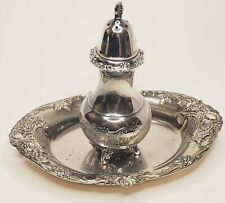 Vtg Ascot Sheffield Reproduction  Silverplated Salt Shaker & Dish By Community 