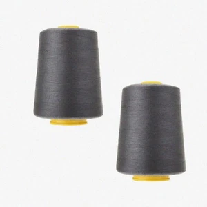 StitchMaster Duo: 2-Pack Gray-Black Polyester Sewing & Serger Thread - 8000 Yard - Picture 1 of 7