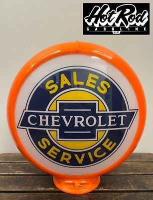 SERVICIO DE VENTAS CHEVROLET 13.5" Reproducción Bomba Gas Globo - (Cuerpo Naranja) Foto 1 de 3