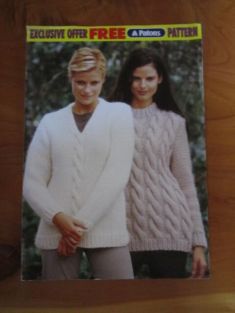 KNITTING PATTERN PATONS CABLE SWEATERS  GREAT * MUST SEE - Image 1 of 1