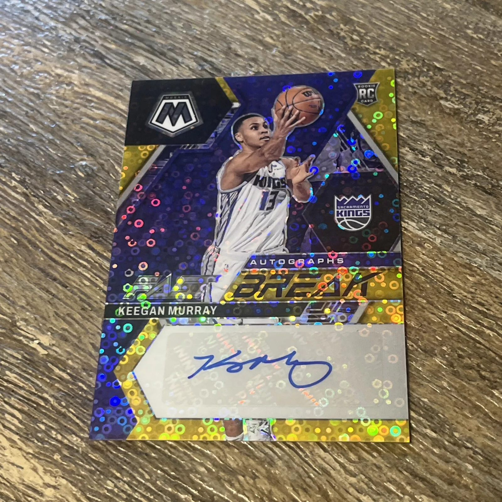 2022-23 Keegan Murray Mosaic Gold Fast Break Auto 1/10