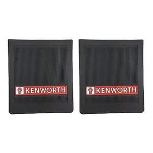 Kenworth Trucks 16" x 14" OEM Ribbed Front Fender Rubber Black Mud Flaps-Pair - Picture 1 of 2