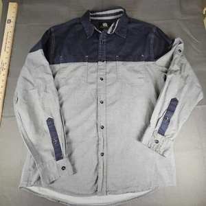 Rock & Republic 2 Color Block Herren Langarm Hemd mit Knöpfen. Med - Bild 1 von 6