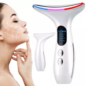 Neck Face Lifting Massager Skin Tighten Device LED and Anti Wrinkle Double Chin - Picture 1 of 13