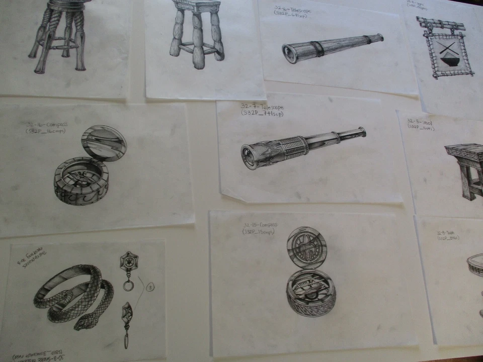 COLLECTION DRAWINGS ILLUSTRATION ANIMATION COMIC DESIGN  SIGNS COMPASS BRACELET - Image 1 of 4