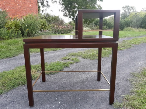 Edward Wormley,Dunbar,end table with brass stretchers Cover