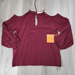 Ramy Brook Top Women's Small Burgundy Candice Cold Shoulder New - Picture 1 of 10