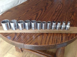 12 Halfords Sockets 1-1/4" To 3/8" AF With 1/2" Drive. - Picture 1 of 7