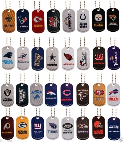 NFL Metal Dog Tag Necklace Choose Individual Team(s) Cover