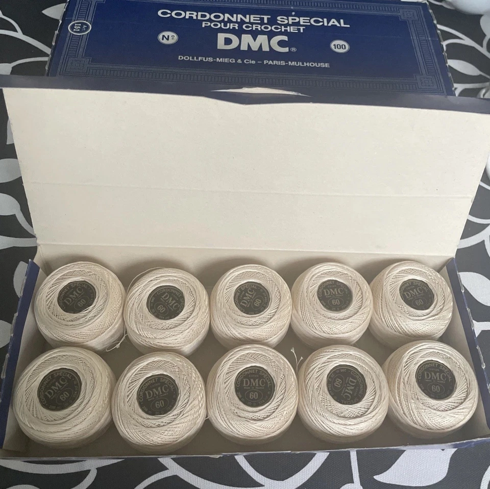 BOX of 10 - DMC Cordonnet COTTON Crochet Thread 20g balls, 60ct - Ecru - BNIB - Image 1 of 4