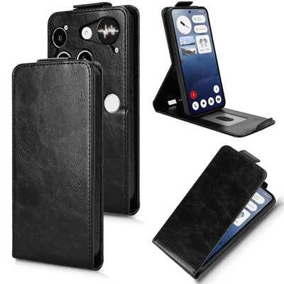 WIGENTO Flip Hülle für Nothing Phone 3 Magnetische Wallet Kunstleder Schutzhülle Schwarz