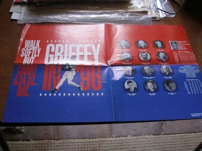 Póster 1996 Ken Griffey Jr. Seattle Mariners Salón de la fama Slugger Cover Concepts 14x22 Foto 1 de 3