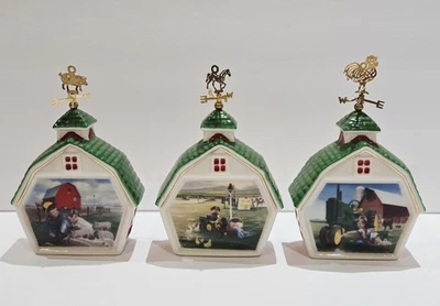 Colección de adornos de porcelana Danbury Mint 3 John Deere The Little Farmhands Foto 1 de 4