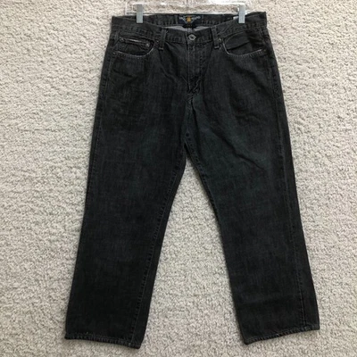Lucky Brand 361 Jeans 33x32 (Fits 33x27) Mens Black Vintage Stretch Dark Wash - Image 1 of 4