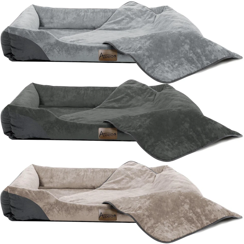 ASPERO Hundebett + Hundedecke Hundekorb Haustierkorb Katzenbett Haustierdecke Tierbett