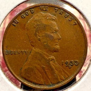 1933-D U.S. Lincoln Wheat Copper Cent Penny 1¢ Better Date "BRSH Bait" ~ SP4506 - Picture 1 of 2