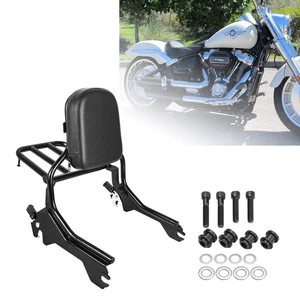 Rear Backrest with Luggage Rack For Harley FLFB FLFBS FXBR FXBRS 2018-2025 Black - Bild 1 von 10