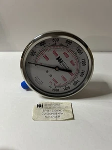 WEISS LF441-2000-4L (0-2000) PSI & KPA 1/4" Liquid Filled Pressure Gauge - Picture 1 of 2