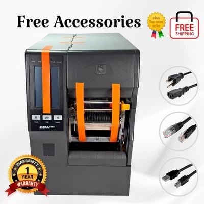 Zebra ZT411 Thermal Transfer Label Printer 300 dpi Peel Rewind LAN 1 YR WARRANTY - Image 1 of 4