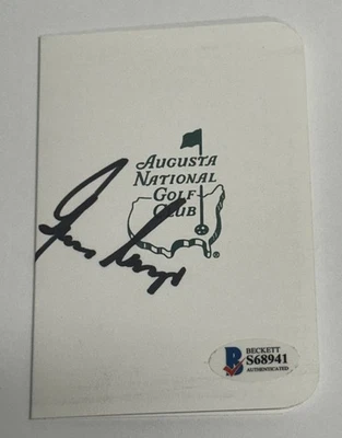 Tarjeta de puntuación firmada por Gary Player Masters Augusta National Golf Club Beckett Foto 1 de 4
