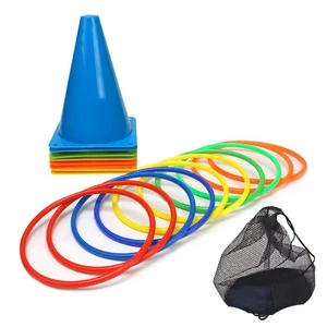 Party Games Ring Toss Game Carnival Combo Set Soft Plastic Cones Ring Toss Games - Picture 1 of 9
