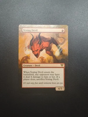 MTG Altered Art Border Extension Vexing Devil Avacyn Restored Magic Red - Image 1 of 2