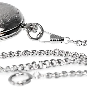Taschenuhrkette Uhrenkette Taschenuhr kette silber Karabiner und Federring NEU - Imagen 1 de 6