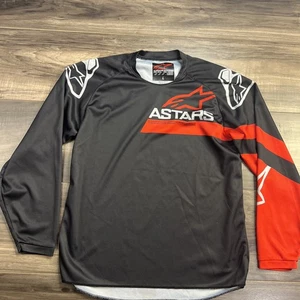 Alpinestars Jersey Kids Large Black red L0ong Sleeve Motocross off-road - Picture 1 of 6