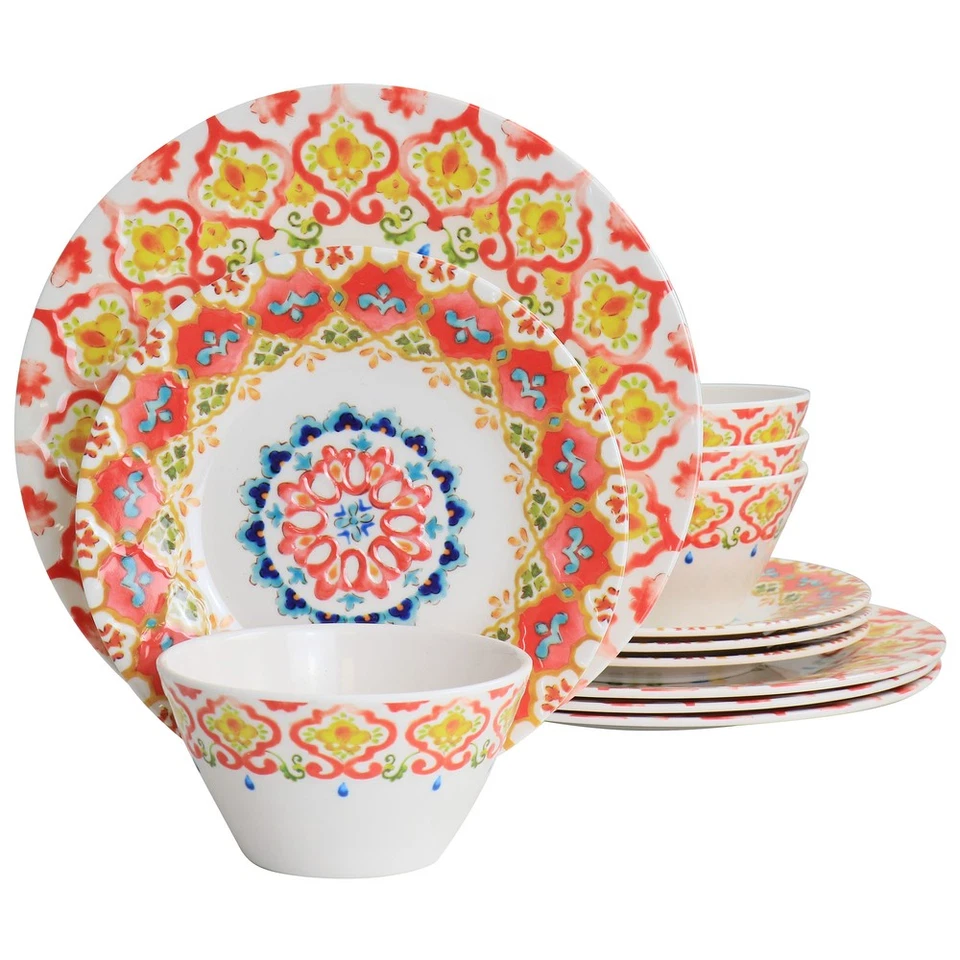 Laurie Gates 134297.12R California Designs Tamayo 12 Piece Melamine Dinnerware - Image 1 of 1