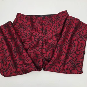 Kate Spade Flourish Swirl Brocade Ankle Pants Red Black Dress Holiday Size 16 - Picture 1 of 8