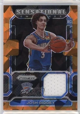 2021 Panini Prizm Sensational Swatches Orange Ice Josh Giddey #SW-JGD Rookie RC - Image 1 of 2