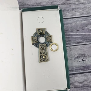 Flora & Fauna Celtic Cross Doorbell Solid Brass in original box - Picture 1 of 8
