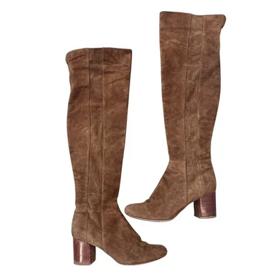 Diane Von Furstenburg DVF Sobre la Rodilla Muslo Botas Marrón Gamuza Talla 10 Foto 1 de 4