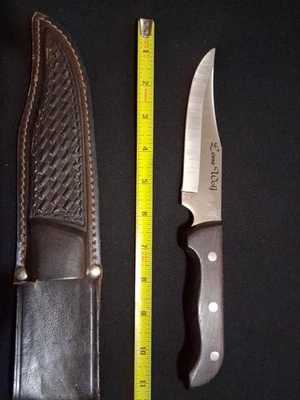 DE COLECCIÓN MAXAM LONEWOLF SURG. CUCHILLO HOJA FIJA ACERO con Orig. Funda de cuero... Foto 1 de 4