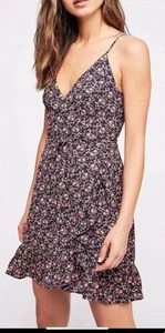 Mini Vestido Free People All My Love Envolvente Sin Mangas Floral Boho Cottagecore Volantes XS - Imagen 1 de 11