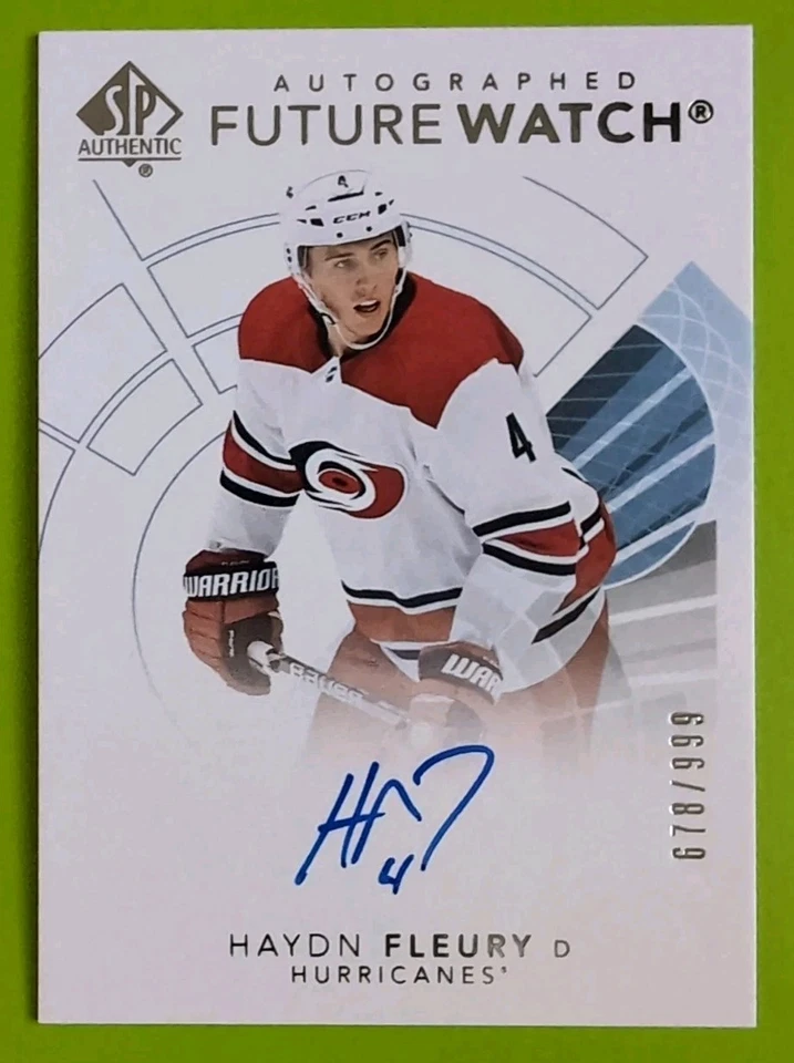 HAYDN FLEURY FUTURE WATCH 2017-18 SP AUTHENTIC ROOKIE /999 AUTOGRAPH #148 CANES - Image 1 of 4