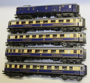 Märklin H0 Rheingold 5teilig kompl. Set 4228 einschl. Gep. Wagen mit Schleifer( - Picture 1 of 9