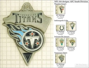 Fob decorativi logo squadra NFL (AFC South), vari modelli e opzioni portachiavi - Foto 1 di 6