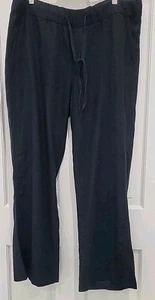 Caslon Linen Blend Pants Women's Size Petite L in Black - Picture 1 of 18