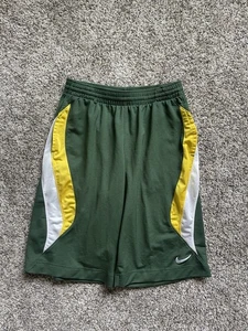 Nike Basketball Shorts Vintage Herren Large grün/gelb schillernd Baggy Swoosh Y2K - Bild 1 von 4